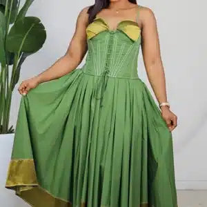 CORSET SPAG TOP & FLARE SKIRT SET 6186