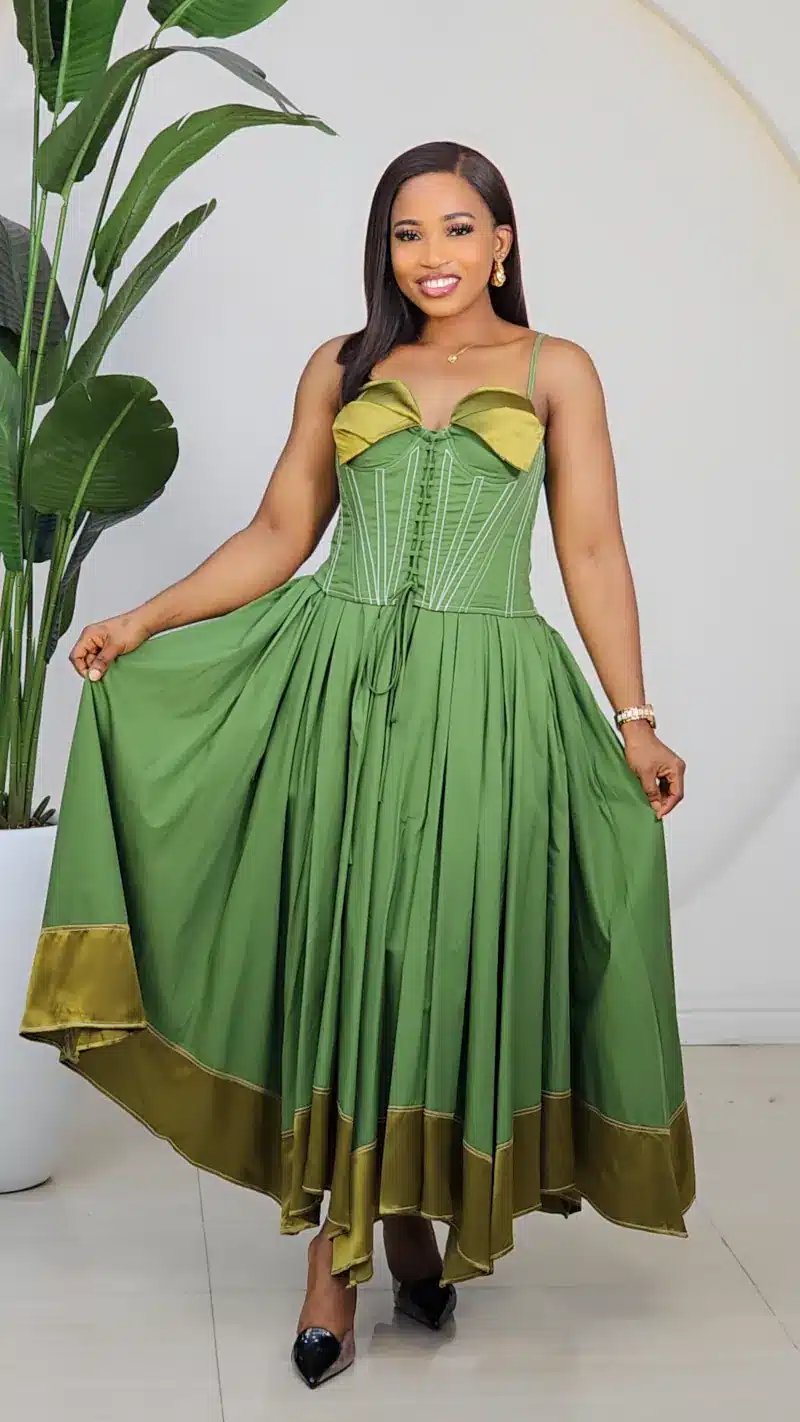 CORSET SPAG TOP & FLARE SKIRT SET 6186