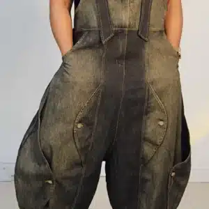 DENIM FRONT POCKET DUNGAREE ROMPER 1380