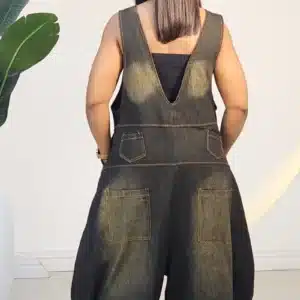 DENIM FRONT POCKET DUNGAREE ROMPER 1380 - Image 4