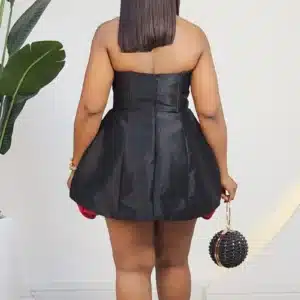 DETACHABLE CAPE A-LINE SHORT DRESS 970 - Image 9