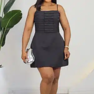 DETACHABLE CAPE A-LINE SHORT DRESS 970 - Image 5