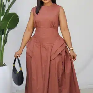 DOUBLE SIDE HEM SKATER DRESS 6177 - Image 3