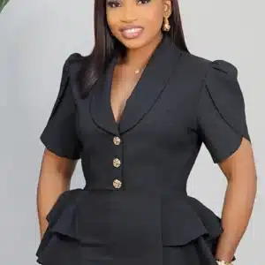 DOUBLE SIDE PEPLUM MIDI DRESS L905 - Image 3