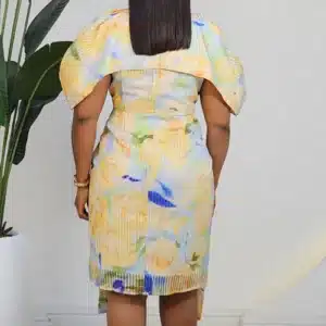 FLORAL FRONT DETAILED CAPE SHORT DRESS 9212 - Image 5