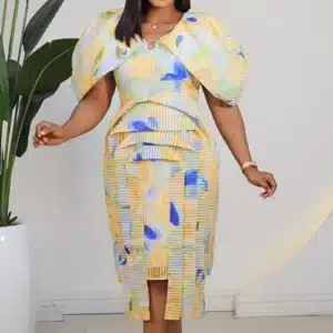 FLORAL FRONT DETAILED CAPE SHORT DRESS 9212