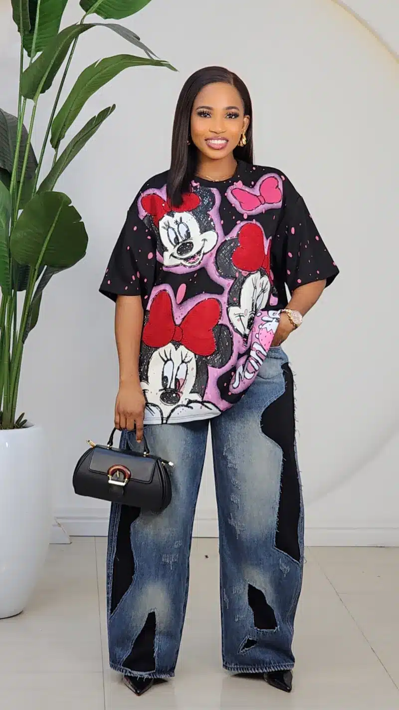 PATCH WORK BARREL JEANS 8521