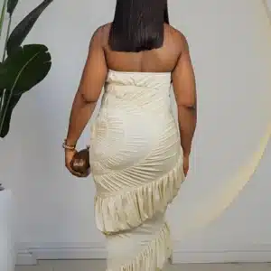 HALTER NECK BUBBLE SLANT LAYER DRESS 900 - Image 3