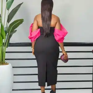 HALTER NECK CAPE DRESS - Image 9