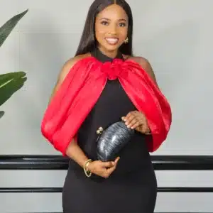 HALTER NECK CAPE DRESS - Image 4