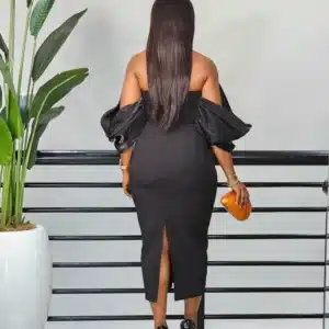 HALTER NECK CAPE DRESS - Image 8