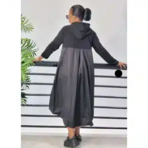 HOODY SIDE ZIP BAGGY DRESS - Image 5