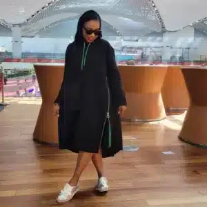 HOODY SIDE ZIP BAGGY DRESS - Image 2
