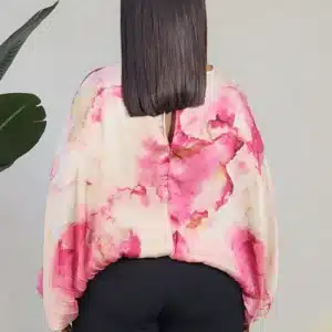 KIMONO SLEEVE ELASTIC WAIST SPLASH TOP 8820 - Image 5