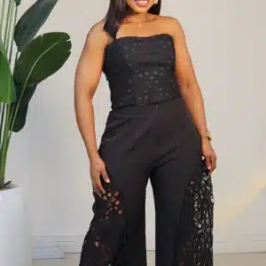 LACE INSERTED PANT & TUBE TOP SET 6169 - Image 6