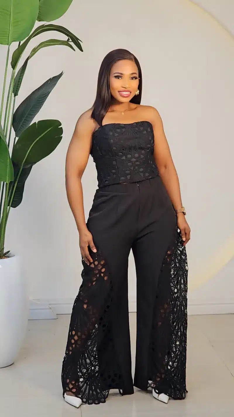 LACE INSERTED PANT & TUBE TOP SET 6169 - Image 6