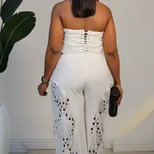 LACE INSERTED PANT & TUBE TOP SET 6169 - Image 5