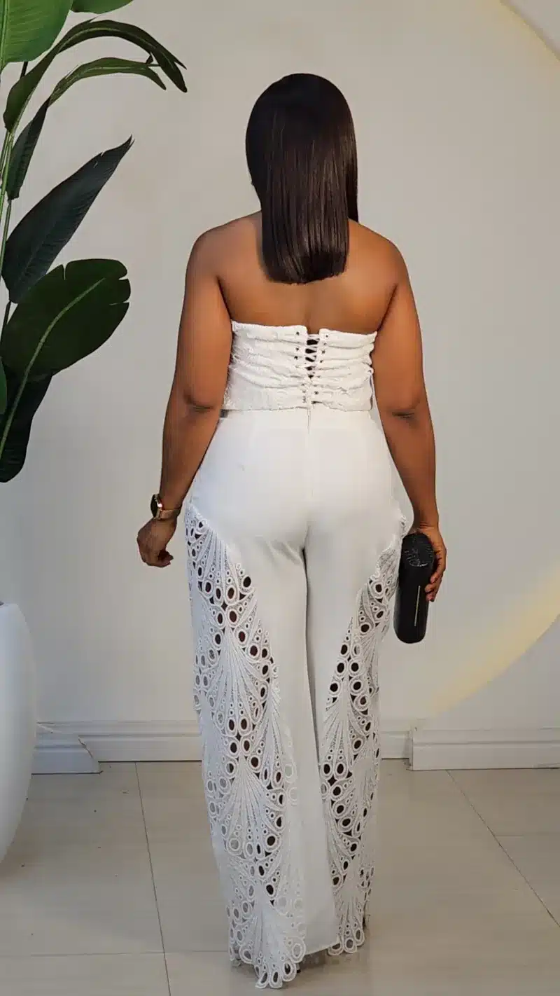 LACE INSERTED PANT & TUBE TOP SET 6169 - Image 5