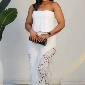 LACE INSERTED PANT & TUBE TOP SET 6169 - Image 3