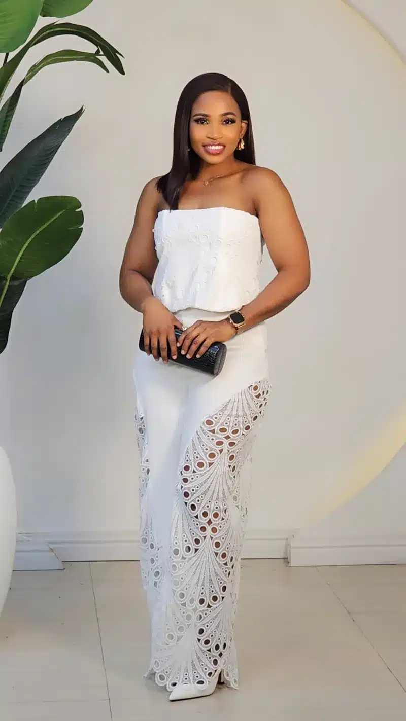 LACE INSERTED PANT & TUBE TOP SET 6169 - Image 3