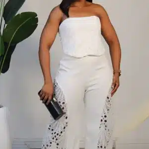 LACE INSERTED PANT & TUBE TOP SET 6169