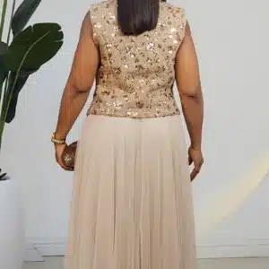 MESH FLARE SKIRT & SEQUENCE DETAIL JACKET 2703A - Image 3