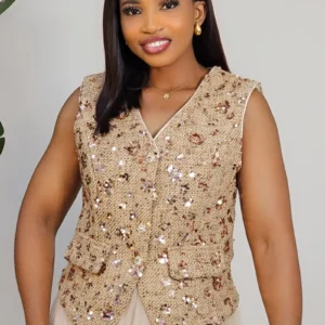 MESH FLARE SKIRT & SEQUENCE DETAIL JACKET 2703A - Image 2