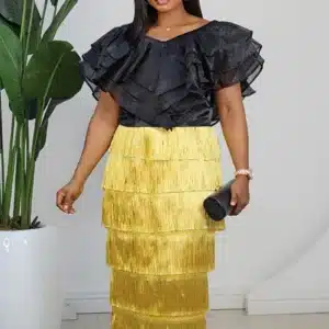 MULTI LAYERS FRINGE SKIRT 658