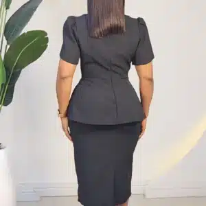 OVERLAP SLEEVE PEPLUM DRESS L893 - Image 4