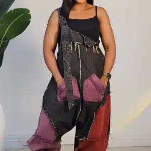 PATCH DENIM DUNGAREE ROMPER 1387