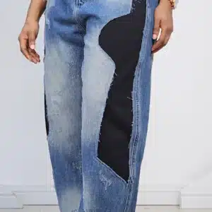 PATCH WORK BARREL JEANS 8521 - Image 3