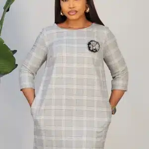 PLAID HEM DRESS 5538 - Image 4