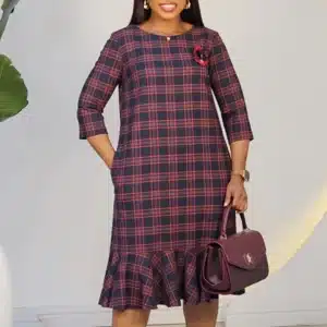 PLAID HEM DRESS 5538