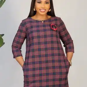 PLAID HEM DRESS 5538 - Image 3