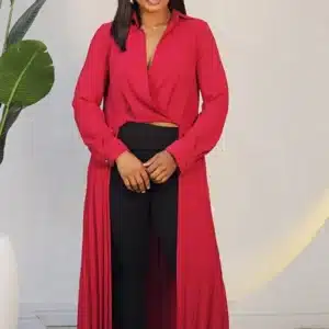 PLEATED BACK DEEP HEM TOP - Image 2