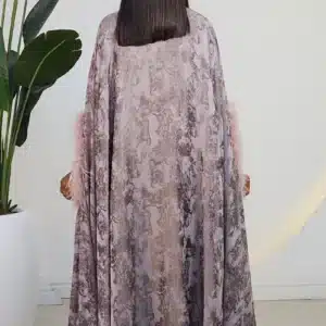 PONCHO FUR SLEEVE PRINT DRESS 23 - Image 6