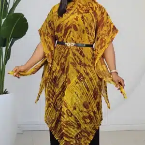 PRINT MIYAKE TOP & PLEAT PANT SET 2102