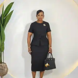 RUFFLE BOW WAIST MIDI DRESS L705