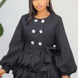 RUFFLE HEM BUBBLE SLEEVE BLAZER 993 - Image 4