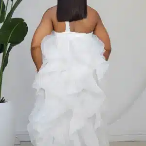 RUFFLE MONO STRIPE ANKLE DRESS 6182 - Image 3