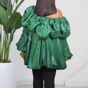 SATIN OFF SHOULDER BUBBLE DRESS 850 - Image 9