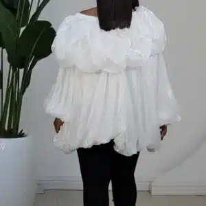 SATIN OFF SHOULDER BUBBLE DRESS 850 - Image 8