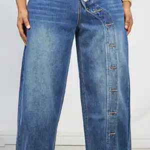SIDE BUTTON BARREL JEANS 8503 - Image 3