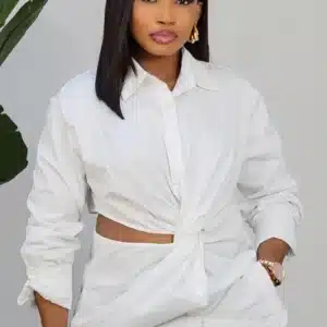 SIDE CUT OUT KNOT SHIRT 2303A - Image 2