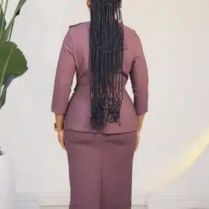 SIDE DETAIL MILITARY INSPIRED PEPLUM DRESS L775 - Image 3