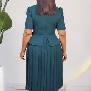 SIDE DRAPE PLEAT PEPLUM DRESS 6292 - Image 6