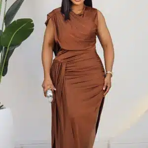 SLEEVELESS BACK CUT OUT ASYMMETRIC DRESS 851