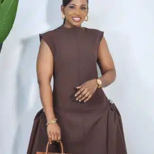 SLEEVELESS DOUBLE SIDE HEM BROOCH DRESS 308 - Image 4