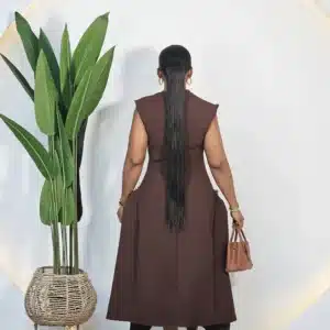 SLEEVELESS DOUBLE SIDE HEM BROOCH DRESS 308 - Image 6