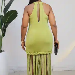 SLEEVELESS FRINGE BODYCON DRESS 6065 - Image 3